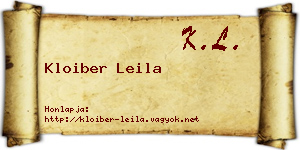 Kloiber Leila névjegykártya